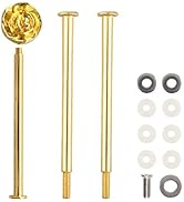 Happy Will 3 Tier 14" Heavy Metal Cake Stand Holder Fruit Plate Stand Fitting Hardware Rod (Golde...