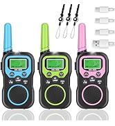 WITPAW 3 Pcs Walkie Talkies for Kids Rechargeable 3 KM Handheld Walkie Talkies Long Range 22 Chan...