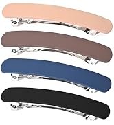 Fsmiling Medium Hair Barrettes For Women,4pcs Matte Hair Barrette,Automatic Hair Clips Barrettes ...