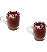 2 Pcs Miniature Coffee Cups Model Dollhouse Ornament Dollhouse Decoration Mini Decor Doll House A...