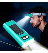 Xyloark Solar Rechargeable Flashlight Headlamp Outdoor LED Torch Brightness Emergency for Camping...