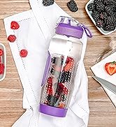 Infusion Pro 32 oz Fruit Infuser Water Bottle with Insulated Sleeve & 50 Recipe Fruit Infusion Wa...
