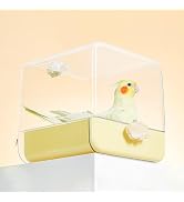 Hanging Bird Bath for Cage, 3-in-1 Bath Feeder Nest with Mat and Bowl, Multifunction Bird Cage Ac...