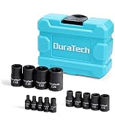 DURATECH 14-Piece External Star Impact Socket Set with Storage Case, E4 to E24, 1/4”, 3/8”, 1/2” ...