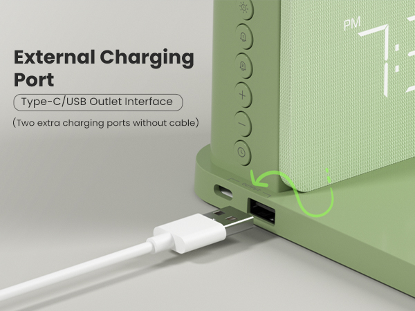 Wireless Charging Station, 7 in 1 Wireless Charger Stand with Alarm Clock