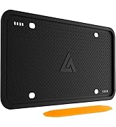 Aujen Silicone License Plate Frames, 1 Pack Car License Plate Cover, Universal US Car Black Licen...