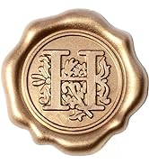 Antique Gold Initial Alphabet Adhesive Wax Seal Stickers - Pack of 50 - Letter Wax Seals for Than...