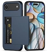 Nvollnoe Compatible with iPhone Air Case with Card Holder Dual Layer Heavy Duty Protective Shockp...