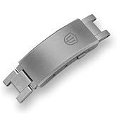 watchdives New Fly Micro Adjustable Clasp, Silver Stainless Steel Watch Buckle with 2PCS Extensio...