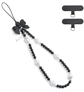 XIXIAOYANE Legant black bow beaded mobile phone charm -Stylish and lovely mobile wrist strap, cut...