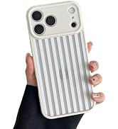 XIZYO for iPhone 17 Pro Max Case Cute Striped, Stripes/White | Girly Women Aesthetic Pattern, Ful...