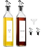 gmisun Olive Oil and Vinegar Dispenser Bottle Set, 2 Pack Oil and Vinegar Dispenser Bottle, 17oz ...