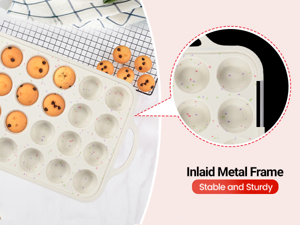 Inlaid Metal Frame Muffin Pan