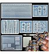 5pcs 3D Chain Rope Gel Nail Art Mold Arts Resin Beaded Molds for Accessories Supplies Belt Silico...