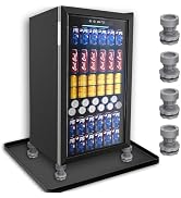 Mini Fridge Silicone Mat - with 4 Height Adjustable Base - 19.7''x19.7''x0.7'' Mini Fridge Drip T...