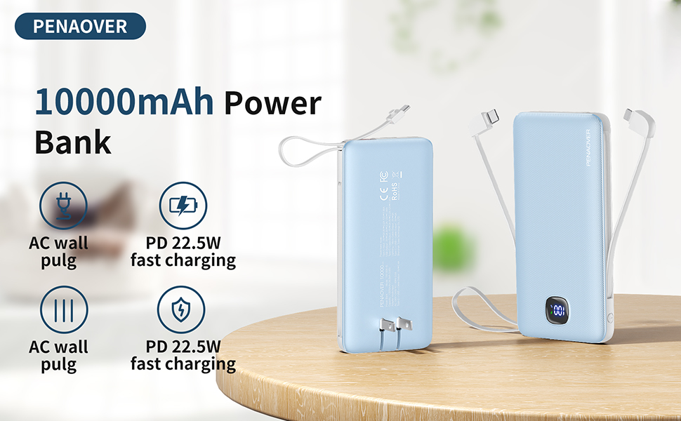 power bank with built in cables