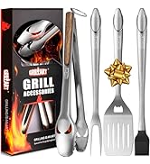 GRILLART BBQ Tools Grill Tools Set - 18Inch Grilling Tools BBQ Set - Grill Accessories w/BBQ Tong...