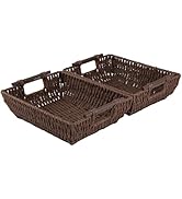 OIAHOMY Storage Baskets, Paper Rope Wicker Organizers with Wooden Handles, Baskets for Organizing...