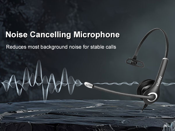 headset with noise cancelling microphone