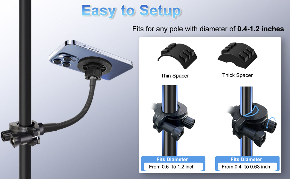 mic stand cell phone holder