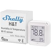 Shelly H&T Gen3 White, WiFi & Bluetooth Indoor Smart Temperature & Humidity Monitor with Electron...