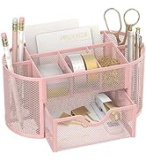 SUPEASY Mesh Desk Organizer, Desk Accessories & Workspace Organizers with Drawers, Pencil Holder ...