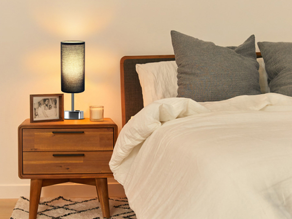 Bedside Lamp Touch Control Table Lamp with USB A+C Charging Ports 3-Way Dimmable Nightstand Lamp