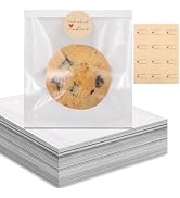 Prembag large Cookie Bags with Seal,5.7x6.5 Inch Heat Seal Cookie Packaging Bag, Grease Resistant...