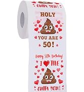 50th Birthday Gifts for Men and Women - Happy Prank Toilet Paper Decorations Him, Her Party Suppl...