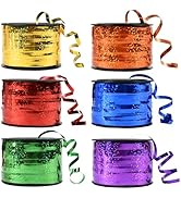 BEISHIDA 6 Assorted Colors Curling Ribbons Balloon String Ribbons - Rainbow Balloons 6 Rolls for ...