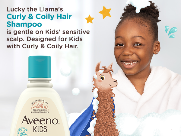 Lucky the Llama's Curly & Coily Hair Shampoo is gentle on kids' sensitive scalp