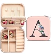 2025 Personalized Travel Jewelry Box, PU Leather Travel Portable Case with Mirror
