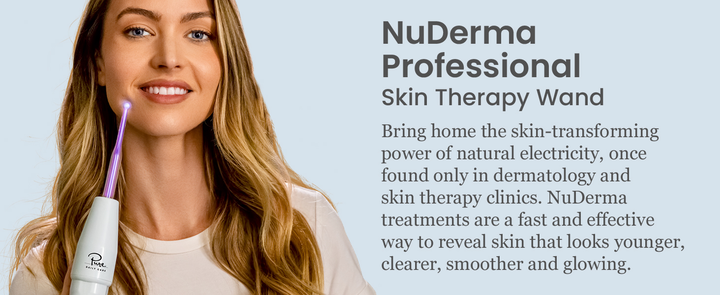NuDerma Portable Handheld High Frequency Skin Therapy Wand Machine w/Neon – Anti-Aging