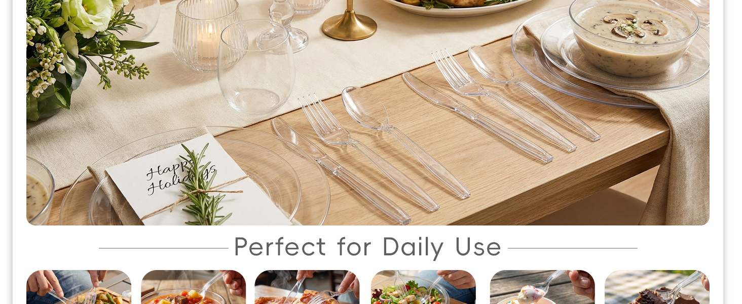 clear plastic silverwa