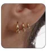 CAROVO 3/4/5/6 Pairs Earrings Set for Women Girls, Dainty 14K Gold/Silver Plated CZ Cartilage Ear...