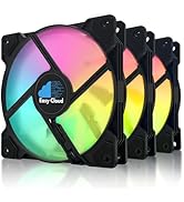 Easy Cloud 120mm RGB Fans 4PIN PWM Computer Case Cooler Up to 1600 RPM CPU Quiet Hydraulic Bearin...