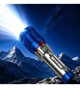 SKYFIRE 6000 Lumens Rechargeable Flashlight with Fire Starter,96 Hours Runtime, IPX6 Waterproof, ...