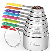 Wildone 8-Piece Measuring Cups Set, Stainless Steel Nesting Measuring Cups, Perfect for Dry and L...