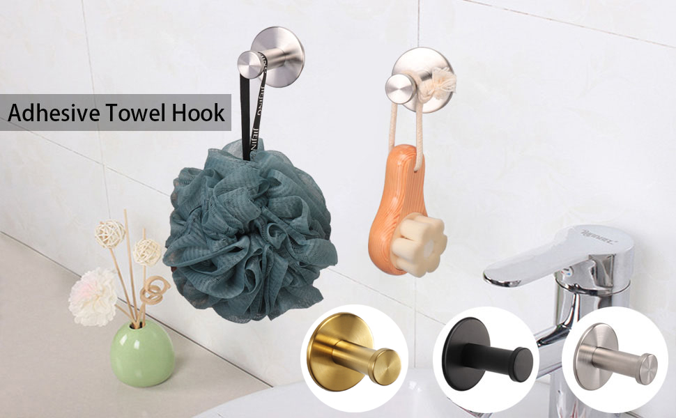 Adhesive towel hook
