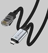 Dutevolns USB C to Ethernet Cable 3.3FT, Type C to RJ45 Nylon Cord, Gigabit Directly Connected, C...