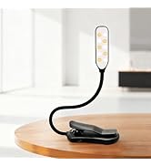 Ruoaueob Rechargeable Reading Light, 10LED Beads with 3 Color Temperatures (3000K-6000K), Eye-Car...