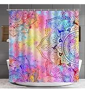 Lokigo Mandala Shower Curtain, Colorful Floral Shower Curtain, Flowers Bohemian Boho for Home Bat...