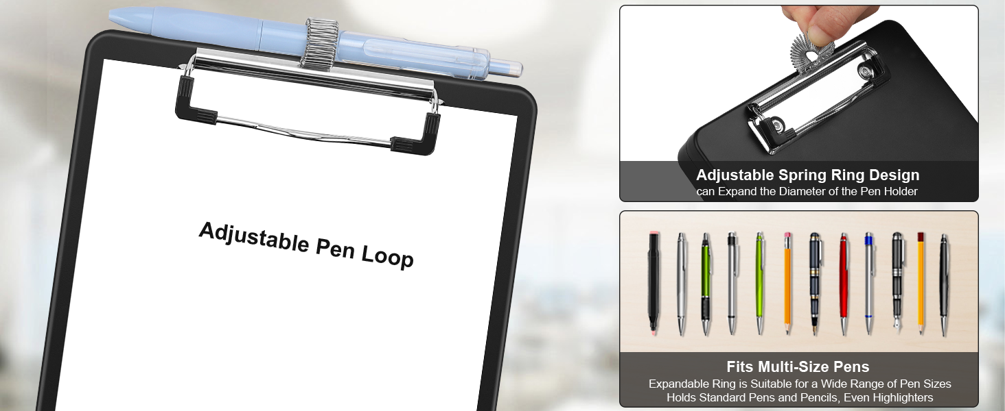 Clipboard with Pen Holder Cute Clipboard Low Profile Clipboard Small Clipboard Mini Office Supplies