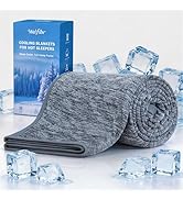 Welfibr Cooling Blankets for Hot Sleepers Lightweight Summer Blanket Grey Double Sided Cold Blank...
