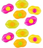 10PCS Random Color Plastic Lip Shaped Whistles Blowing Lip Whistles Loud Crisp Sound Whistle Nois...
