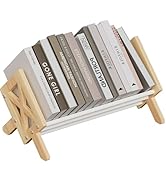 ART-GIFTREE Desktop Bookshelf Organizer, Wood Office Tabletop Book Storage Rack, Tilting Bookcase...
