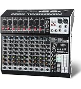 MICNAUX Audio Mixer 10 Channel Professional Sound Mixer Console with 99 DSP Effects, Mixing Board...