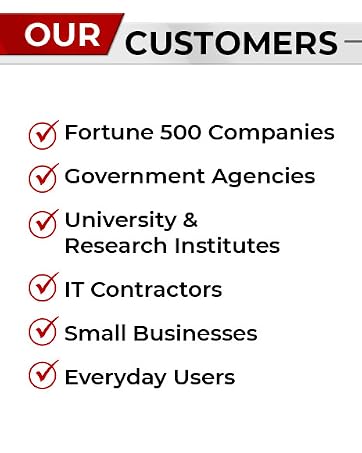 Our customers include Fortune 500 companies, IT contractors Research Institutes Small business