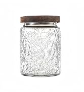 ANSQU Vintage Glass Jar, 23.7 FL OZ Glass Jar with Lid, Cookie Jar Sugar Container for Kitchen Pa...