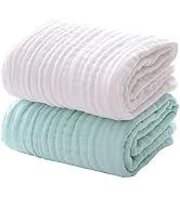 MUKIN Baby Bath Towels, Super Soft Cotton Receiving Blanket for Baby's Delicate Skin,2Pack Swaddl...